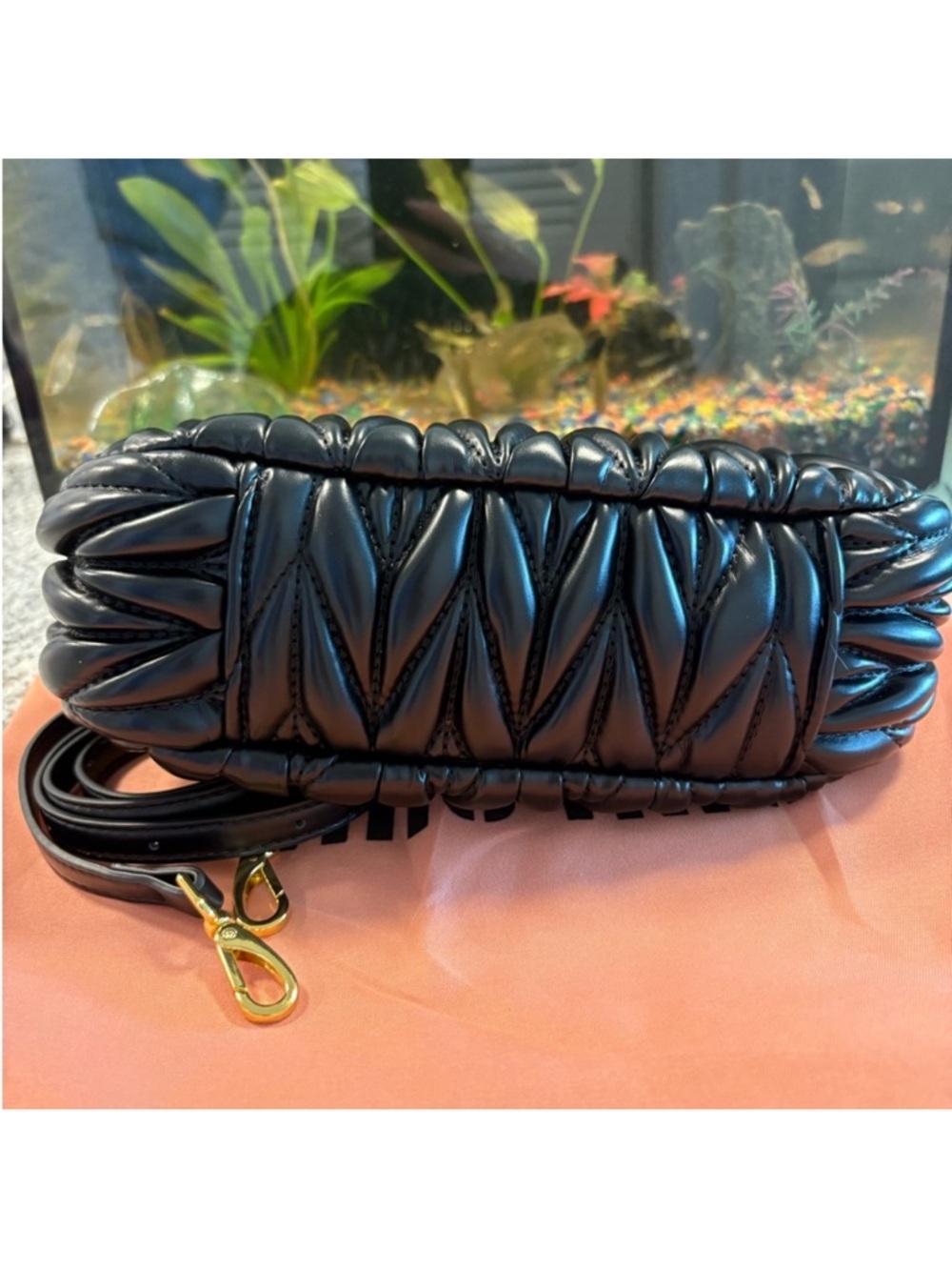Miu Miu Black Matelassé Quilted Leather Shoulder Bag - Picture 5 of 7